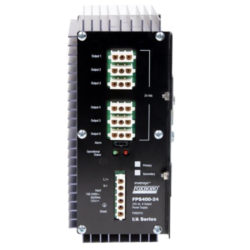 مصدر طاقة مثبت على السكك الحديدية من سلسلة Foxboro FPS480-24 RH101CR I/A